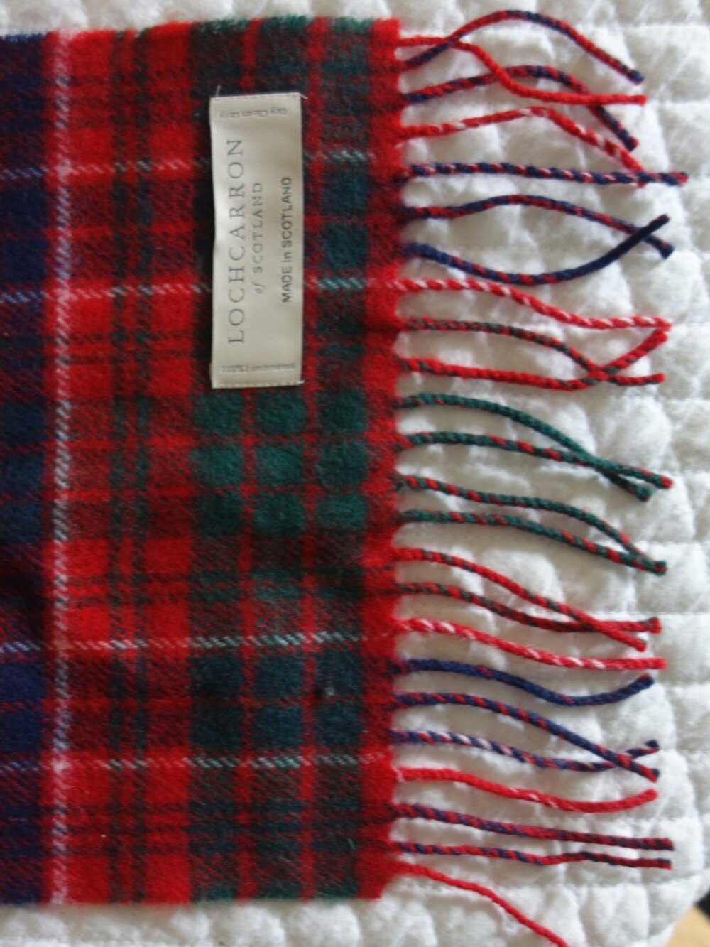 LOCHCARRON OF SCOTLAND 100% Lambswool Red Plaid Tartan Scarf